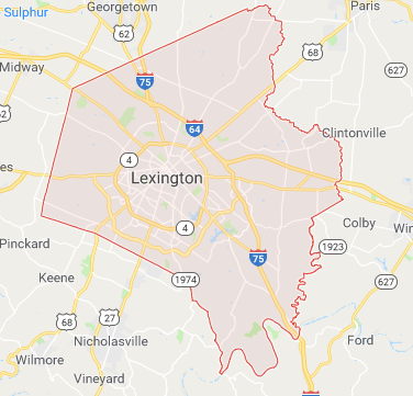 Lexington KY Tree Cutting Area Map